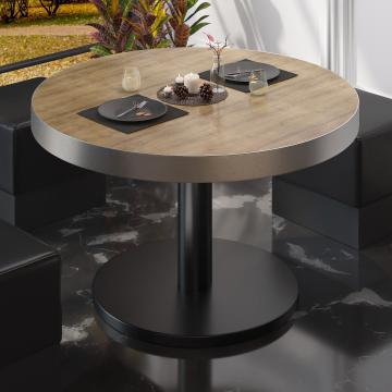 BN | Bistro salongbord | Ø:H 80 x 36 cm | Eik / Sort
