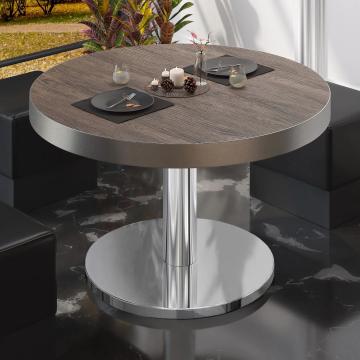BN | Bistro salongbord | Ø:H 80 x 36 cm | Lett wenge / rustfritt stål