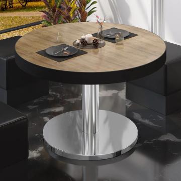 BN | Bistro-loungebord | Ø:H 80 x 36 cm | eg / rustfrit stål