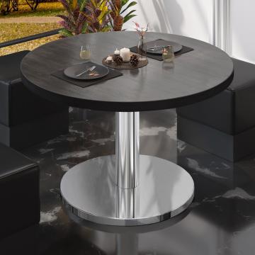 BN | Bistro salongbord | Ø:H 80 x 36 cm | Wenge / rustfritt stål
