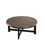 BO | Mesa de Lounge para Bistro | Ø80xH32cm | 25mm | Borde de Acero Inoxidable | Wenge Claro / Negro