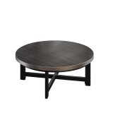 BO | Bistro Lounge Bord | Ø80xH32cm | 25mm | Rustfrit stålkant | Wenge / Sort