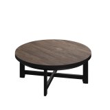 BO | Bistro Lounge Tisch | Ø60xH32cm | 25mm | Schwarzer Rand | Light Wenge/ Schwarz