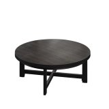 BO | Bistro Lounge Tisch | Ø60xH32cm | 25mm | Schwarzer Rand | Wenge/ Schwarz