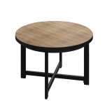 BO | Tavolo Bistro | Ø80xH52cm | 25mm | Bordo nero | Rovere/Nero