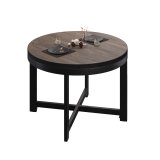BO | Bistro Tisch | Ø70xH52cm | 25mm | Schwarzer Rand | Light Wenge/ Schwarz