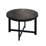 BO | Bistro Tisch | Ø80xH52cm | 25mm | Schwarzer Rand | Wenge/ Schwarz