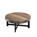 BO | Bistro Lounge Bord | Ø60xH34cm | 50mm | Rustfrit stål kant | Sheesham/Sort