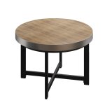 BO | Bistrobord | Ø60xH54cm | 50mm | Rostfritt stål kant | Ek / Svart