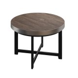 BO | Bistro bord | Ø60xH54cm | 50mm | rustfrie stålkant | Light Wenge / Svart