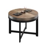 BO | Bistrobord | Ø80xH54cm | 50mm | Edelstahlkant | Sheesham / Svart