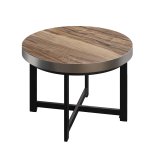 BO | Bistrobord | Ø60xH54cm | 50mm | Edelstahlkant | Sheesham / Svart