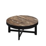 BO | Mesa de Bistro Lounge | Ø60xH34cm | 50mm | Borde negro | Vintage Old/ Schwarz