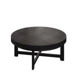 BO | Bistro Lounge Tisch | Ø60xH34cm | 50mm | Schwarzer Rand | Wenge/ Schwarz