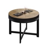 BO | Bistro Table | Ø70xH54cm | 50mm | Black Edge | Oak/Black