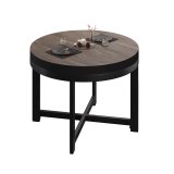 BO | Bistro Table | Ø70xH54cm | 50mm | Black Edge | Light Wenge/Black