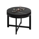 BO | Bistro Table | Ø70xH54cm | 50mm | Black Edge | Black Marble / Black