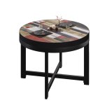 BO | Bistro Table | Ø70xH54cm | 50mm | Black Edge | Vintage Multicolor/Black