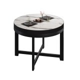 BO | Bistro Table | Ø70xH54cm | 50mm | Black Edge | White Marble / Black