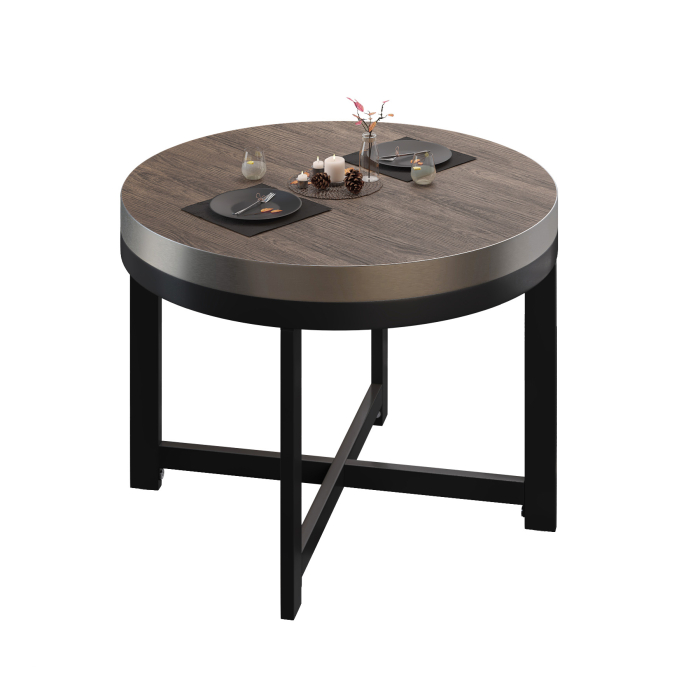 BO | Stół bistro | Ø80xH54cm | 50mm | Jasny wenge/czarny