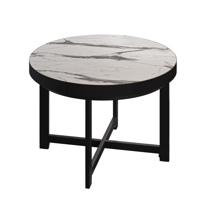 BO | Tavolo da bistrot | Ø60xH54cm | 50mm | Marmo bianco/nero