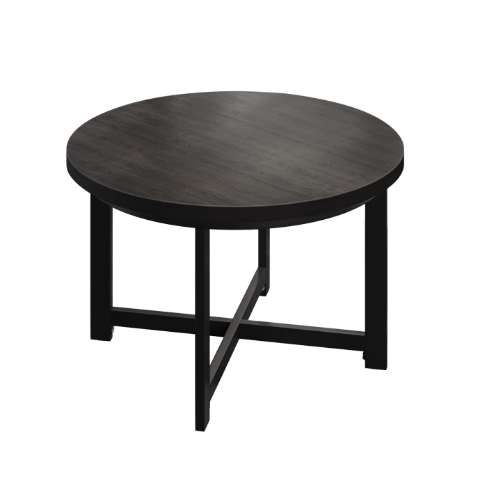BO | Bistro Tisch | Ø60xH52cm | 25mm | Schwarzer Rand | Wenge/ Schwarz