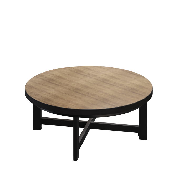 BO | Bistro Lounge Bord | Ø60xH32cm | 25mm | Ek/ Svart