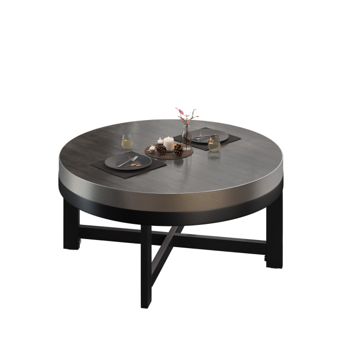 BO | Bistro Lounge Table | Ø80xH34cm | 50mm | Wenge/ Black
