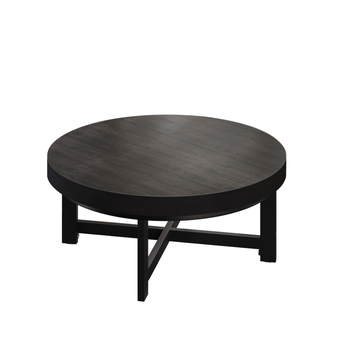 BO | Bistro Lounge Tisch | Ø60xH34cm | 50mm | Schwarzer Rand | Wenge/ Schwarz