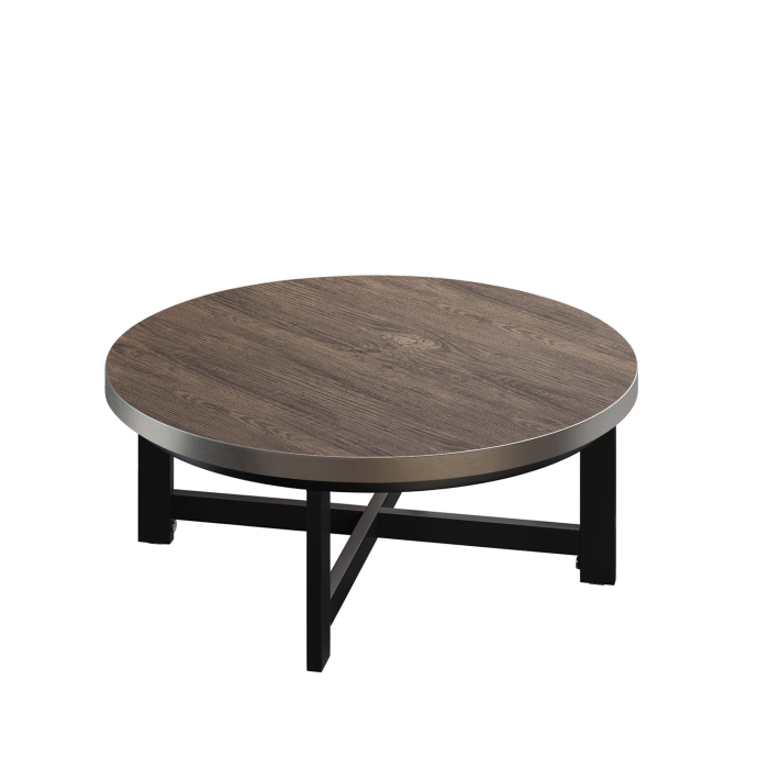 BO | Bistro salongbord | Ø60xH32cm | 25 mm | Lys wenge/svart