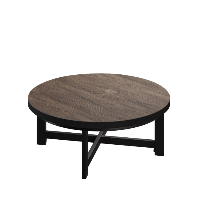 BO | Bistro salongbord | Ø60xH32cm | 25 mm | Lys wenge/svart