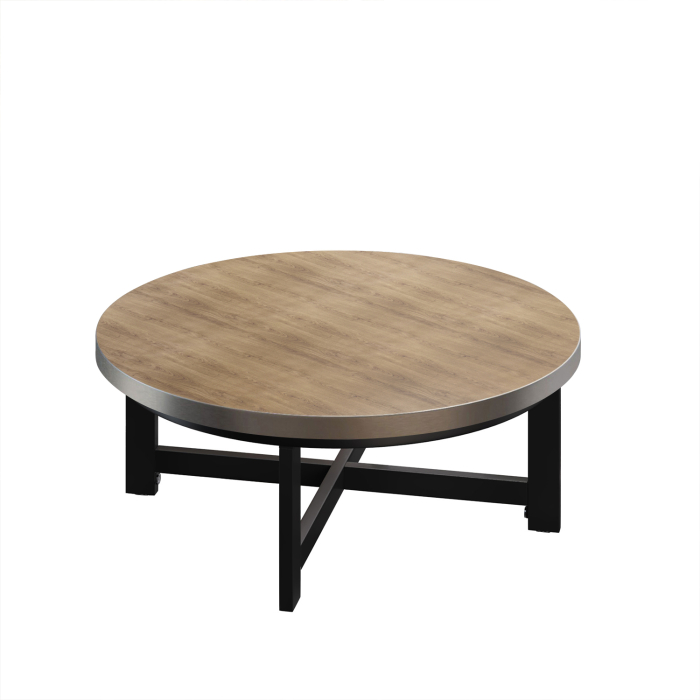 BO | Mesa Bistro Lounge | Ø60xH32cm | 25mm | Roble/ Negro