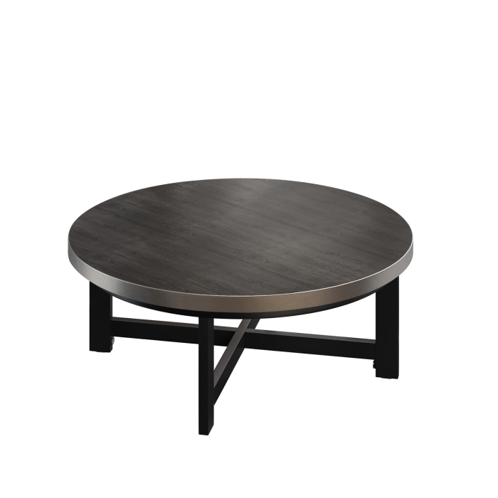 BO | Table de salon Bistro | Ø80xH32cm | 25mm | Wengé/ Noir