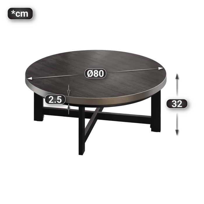 BO | Bistro salongbord | Ø80xH32cm | 25 mm | Wenge/Sort BO | Bistro salongbord | Ø80xH32cm | 25 mm | Wenge/Sort