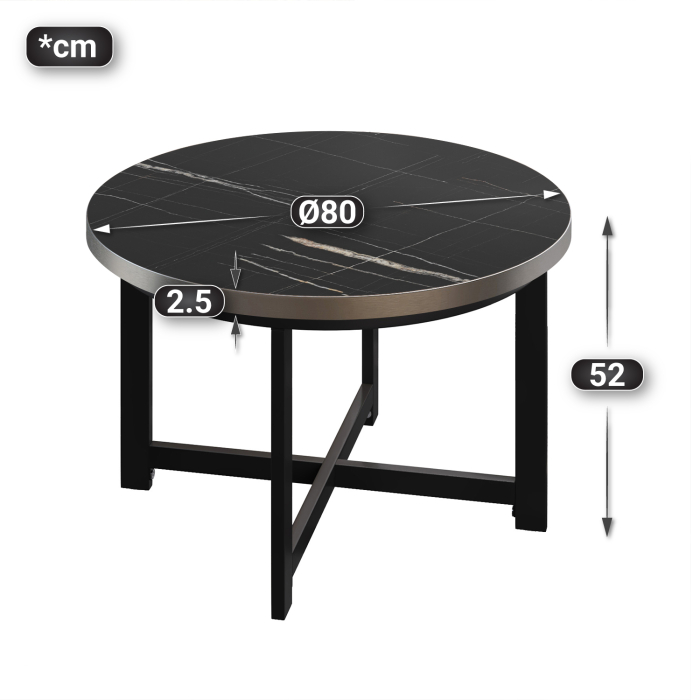 BO | Tavolo da bistrot | Ø80xH52cm | 25mm | Marmo nero/ Nero BO | Tavolo da bistrot | Ø80xH52cm | 25mm | Marmo nero/ Nero