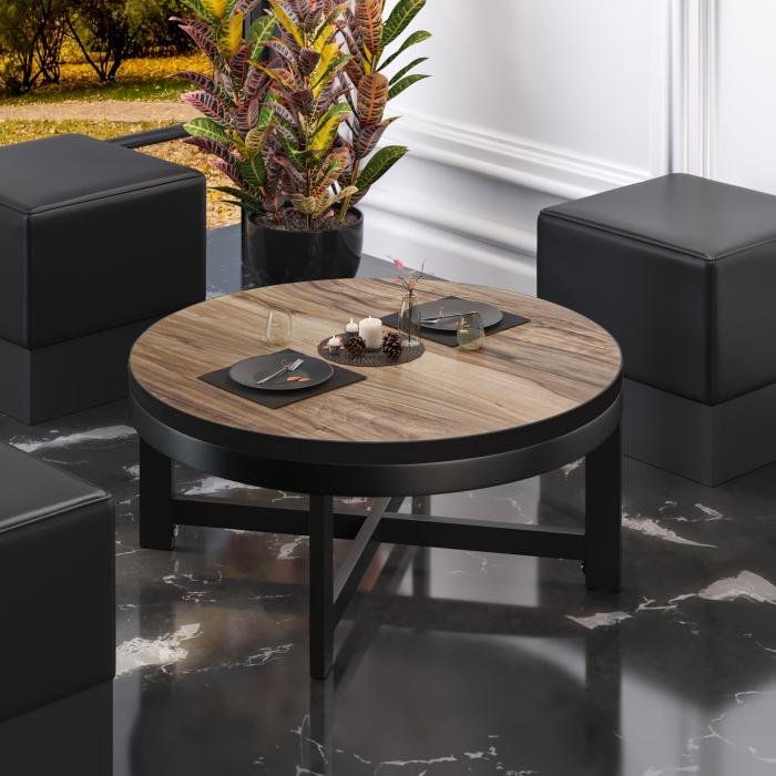 BO | Bistro Lounge Table | Ø70xH32cm | 25mm | Sheesham/ Sort