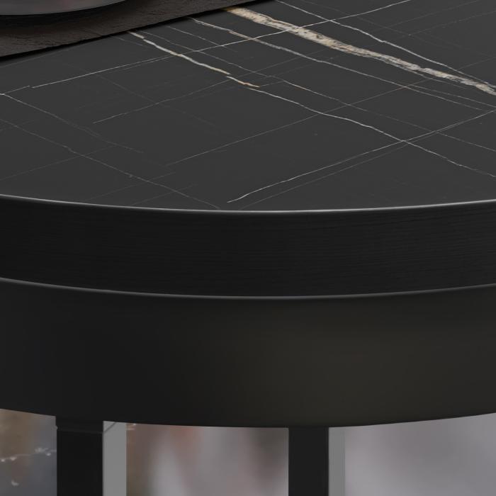 BO | Bistro Lounge Table | Ø70xH32cm | 25mm | Sort Marmor/ Sort BO | Bistro Lounge Table | Ø70xH32cm | 25mm | Sort Marmor/ Sort