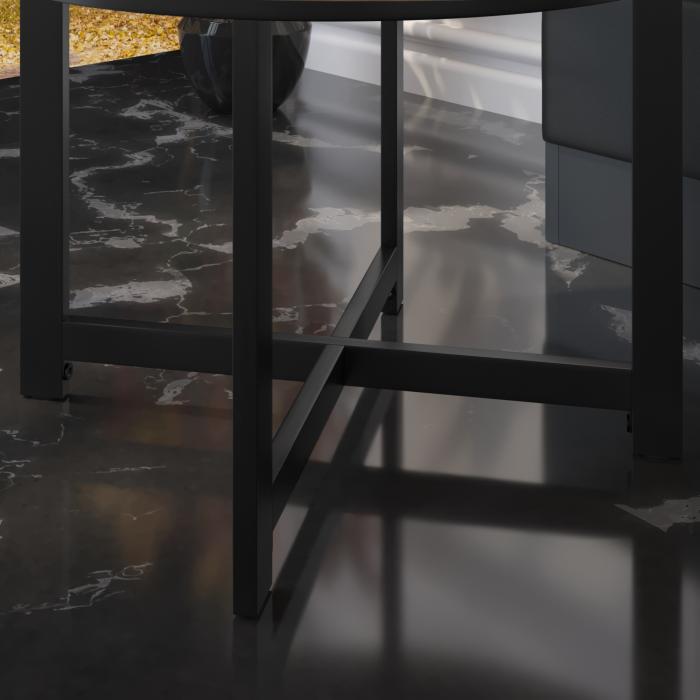 BO | Bistro Lounge Table | Ø70xH32cm | 25mm | Sort Marmor/ Sort BO | Bistro Lounge Table | Ø70xH32cm | 25mm | Sort Marmor/ Sort