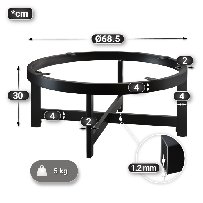 BO | Bistro salongbord | Ø80xH34cm | 50 mm | Wenge/Sort BO | Bistro salongbord | Ø80xH34cm | 50 mm | Wenge/Sort