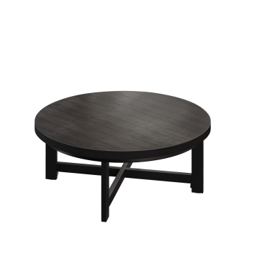 BO | Bistro Lounge Tisch | Ø60xH32cm | 25mm | Schwarzer Rand | Wenge/ Schwarz