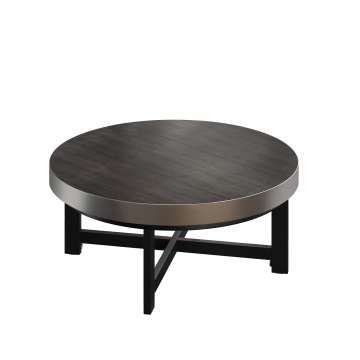 BO | Bistro Lounge Tisch | Ø60xH34cm | 50mm | Edelstahl Rand | Wenge/ Schwarz