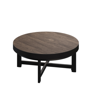 BO | Bistro Lounge Tisch | Ø60xH34cm | 50mm | Schwarzer Rand | Light Wenge/ Schwarz