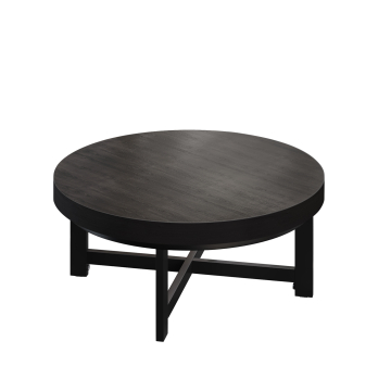 BO | Bistro Lounge Tisch | Ø60xH34cm | 50mm | Schwarzer Rand | Wenge/ Schwarz