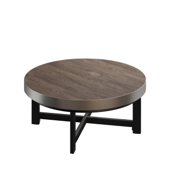 BO | Bistro Loungetafel | Ø60xH34cm | 50mm | Licht Wengé/Zwart