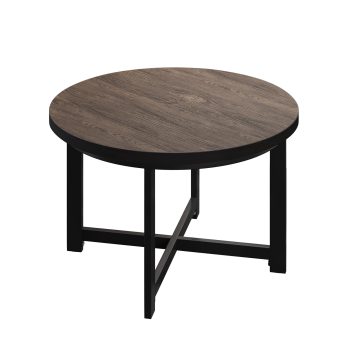 BO | Bistro Tisch | Ø60xH52cm | 25mm | Schwarzer Rand | Light Wenge/ Schwarz