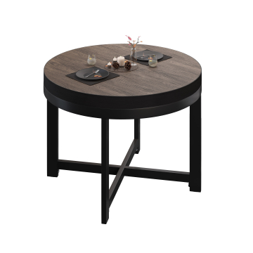 BO | Bistrobord | Ø70xH54cm | 50 mm | Lys wenge/svart