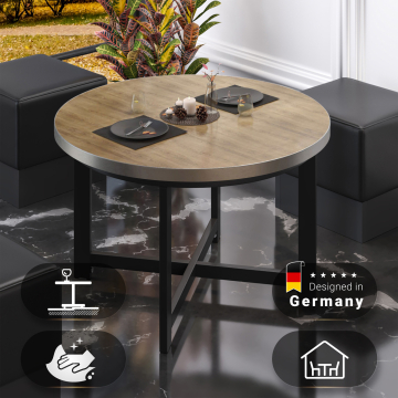 BO | Mesa bistro | Ø60xH52cm | 25mm | roble/ negro