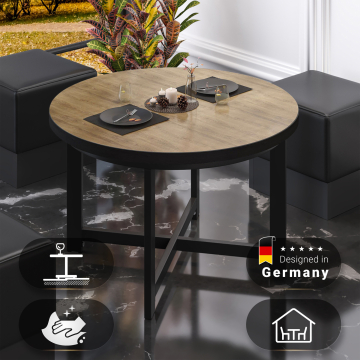 BO | Mesa bistro | Ø60xH52cm | 25mm | roble/ negro