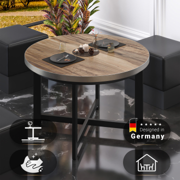 BO | Mesa Bistro | Ø60xH52cm | 25mm | Sheesham/ Negro
