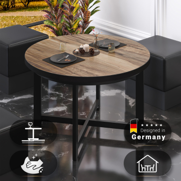BO | Mesa Bistro | Ø60xH52cm | 25mm | Sheesham/ Negro